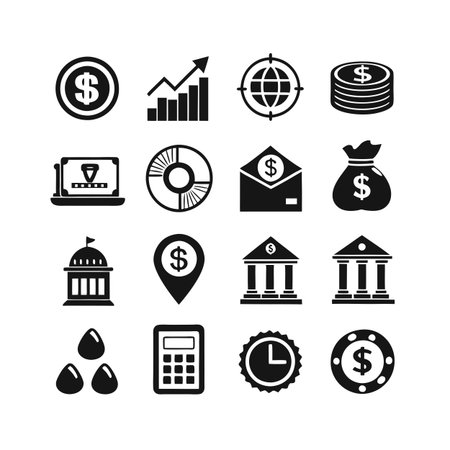 Finance and Banking Icon Set Collection Vector for UI Documents Websites and Mobile Applicationsのイラスト素材