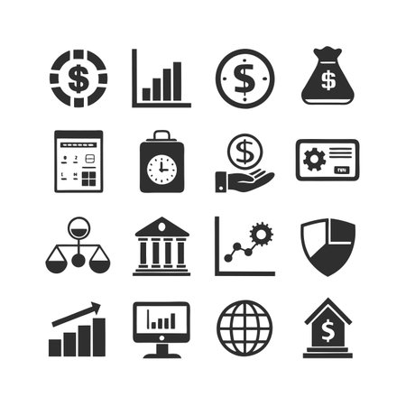 Finance and Banking Icon Set Collection Vector for UI Documents Websites and Mobile Applicationsのイラスト素材