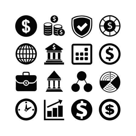 Finance and Banking Icon Set Collection Vector for UI Documents Websites and Mobile Applicationsのイラスト素材