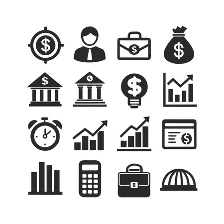 Finance and Banking Icon Set Collection Vector for UI Documents Websites and Mobile Applicationsのイラスト素材