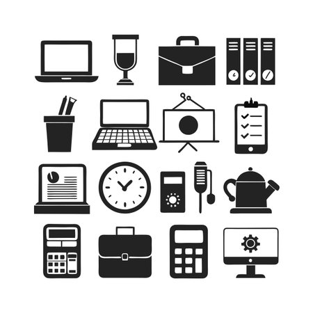 Office Equipment Icon Set Collection Vector for UI Documents Websites and Mobile Applicationsのイラスト素材