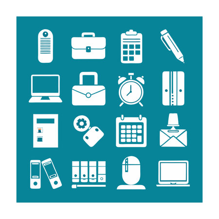 Office Equipment Icon Set Collection Vector for UI Documents Websites and Mobile Applicationsのイラスト素材