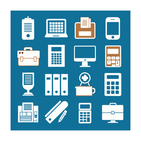 Office Equipment Icon Set Collection Vector for UI Documents Websites and Mobile Applicationsのイラスト素材