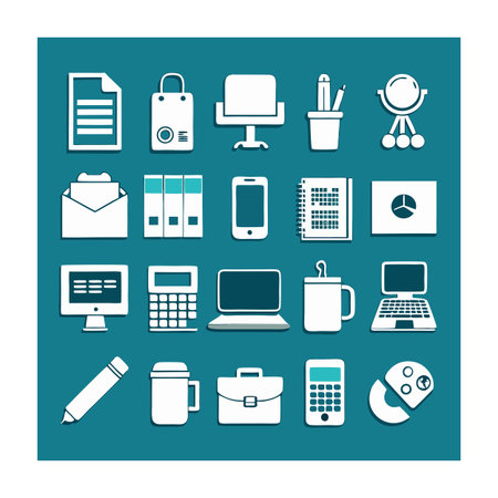 Office Equipment Icon Set Collection Vector for UI Documents Websites and Mobile Applicationsのイラスト素材