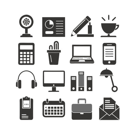 Office Equipment Icon Set Collection Vector for UI Documents Websites and Mobile Applicationsのイラスト素材