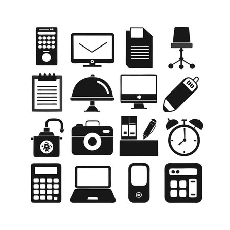 Office Equipment Icon Set Collection Vector for UI Documents Websites and Mobile Applicationsのイラスト素材