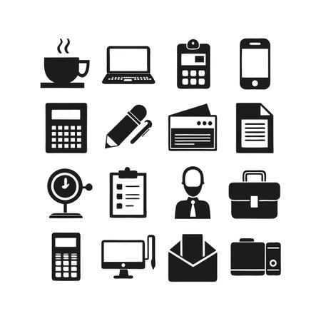 Office Equipment Icon Set Collection Vector for UI Documents Websites and Mobile Applicationsのイラスト素材