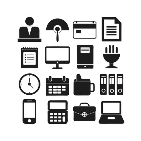 Office Equipment Icon Set Collection Vector for UI Documents Websites and Mobile Applicationsのイラスト素材
