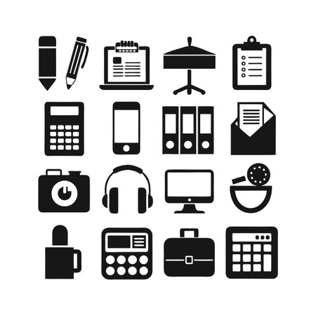 Office Equipment Icon Set Collection Vector for UI Documents Websites and Mobile Applicationsのイラスト素材