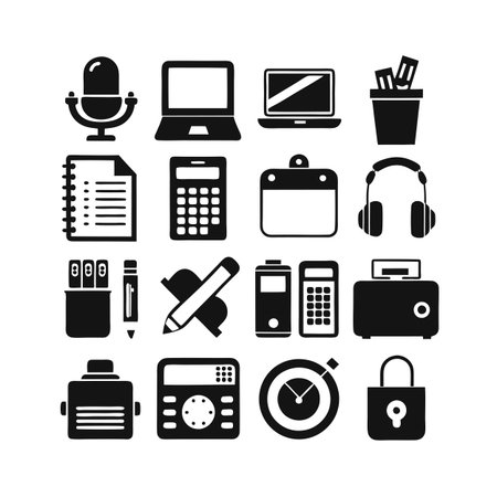 Office Equipment Icon Set Collection Vector for UI Documents Websites and Mobile Applicationsのイラスト素材