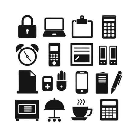 Office Equipment Icon Set Collection Vector for UI Documents Websites and Mobile Applicationsのイラスト素材