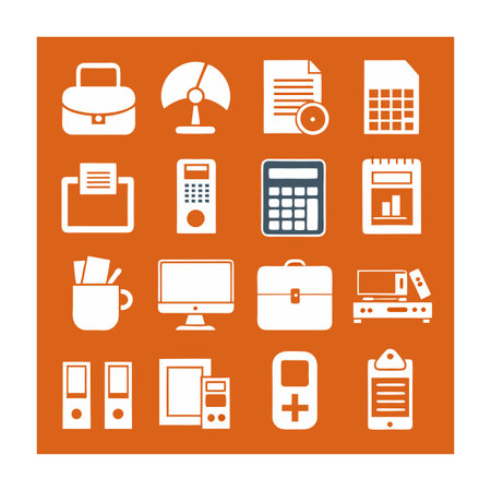 Office Equipment Icon Set Collection Vector for UI Documents Websites and Mobile Applicationsのイラスト素材