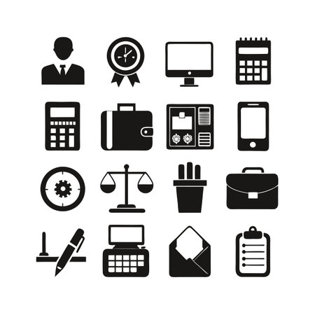 Office Equipment Icon Set Collection Vector for UI Documents Websites and Mobile Applicationsのイラスト素材
