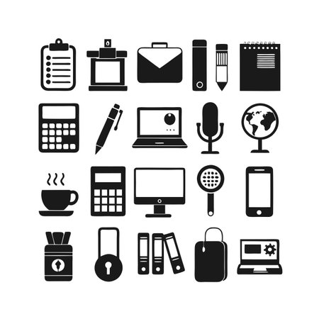 Office Equipment Icon Set Collection Vector for UI Documents Websites and Mobile Applicationsのイラスト素材