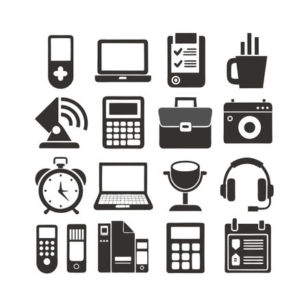 Office Equipment Icon Set Collection Vector for UI Documents Websites and Mobile Applicationsのイラスト素材