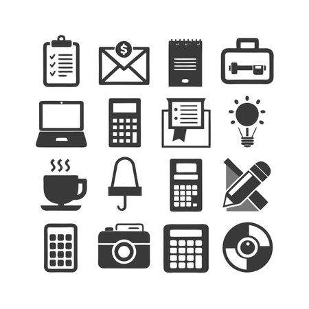 Office Equipment Icon Set Collection Vector for UI Documents Websites and Mobile Applicationsのイラスト素材