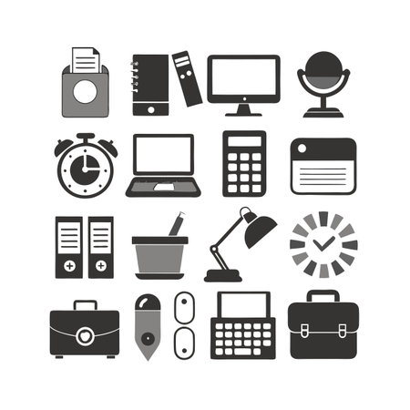 Office Equipment Icon Set Collection Vector for UI Documents Websites and Mobile Applicationsのイラスト素材