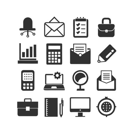 Office Equipment Icon Set Collection Vector for UI Documents Websites and Mobile Applicationsのイラスト素材