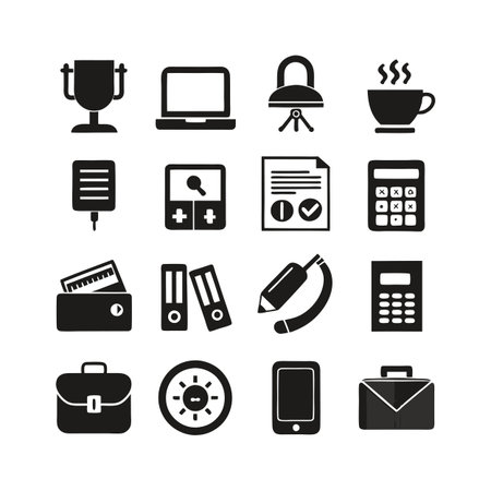 Office Equipment Icon Set Collection Vector for UI Documents Websites and Mobile Applicationsのイラスト素材