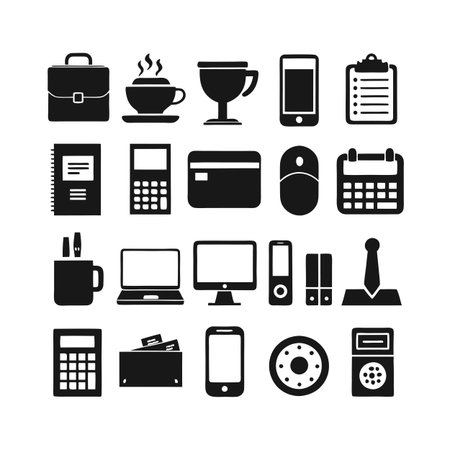 Office Equipment Icon Set Collection Vector for UI Documents Websites and Mobile Applicationsのイラスト素材