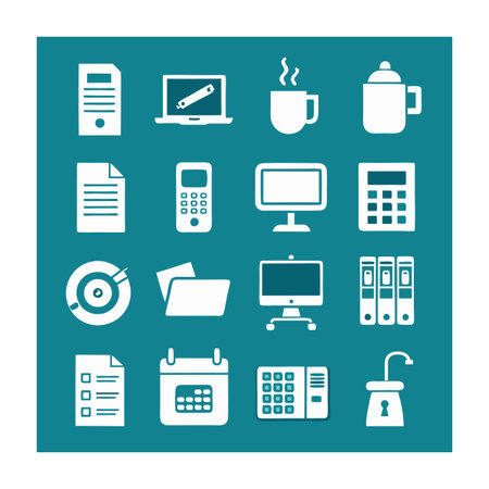Office Equipment Icon Set Collection Vector for UI Documents Websites and Mobile Applicationsのイラスト素材