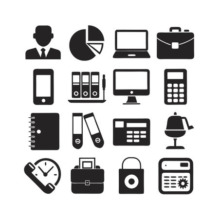 Office Equipment Icon Set Collection Vector for UI Documents Websites and Mobile Applicationsのイラスト素材