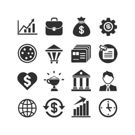 Finance and Banking Icon Set Collection Vector for UI Documents Websites and Mobile Applicationsのイラスト素材