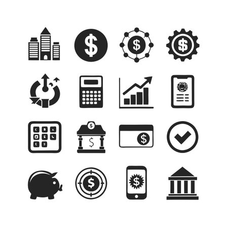 Finance and Banking Icon Set Collection Vector for UI Documents Websites and Mobile Applicationsのイラスト素材