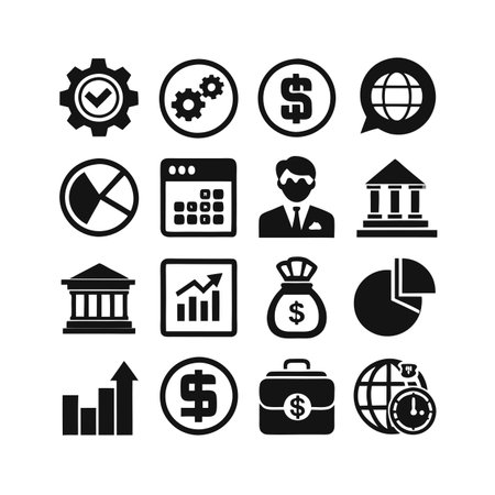 Finance and Banking Icon Set Collection Vector for UI Documents Websites and Mobile Applicationsのイラスト素材
