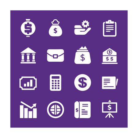 Finance and Banking Icon Set Collection Vector for UI Documents Websites and Mobile Applicationsのイラスト素材
