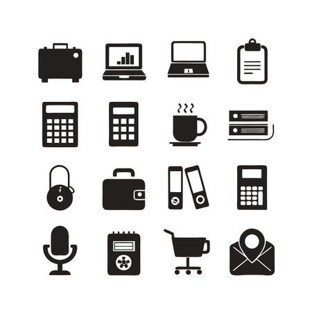 Office Equipment Icon Set Collection Vector for UI Documents Websites and Mobile Applicationsのイラスト素材
