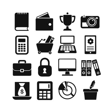 Office Equipment Icon Set Collection Vector for UI Documents Websites and Mobile Applicationsのイラスト素材