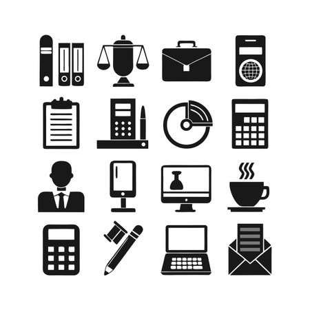 Office Equipment Icon Set Collection Vector for UI Documents Websites and Mobile Applicationsのイラスト素材