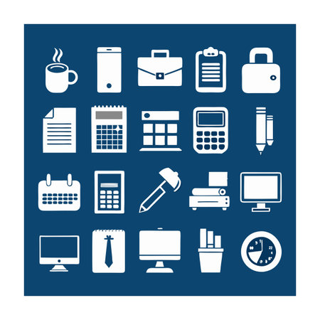 Office Equipment Icon Set Collection Vector for UI Documents Websites and Mobile Applicationsのイラスト素材