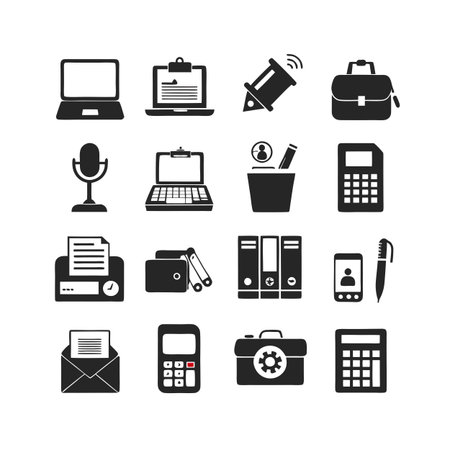 Office Equipment Icon Set Collection Vector for UI Documents Websites and Mobile Applicationsのイラスト素材