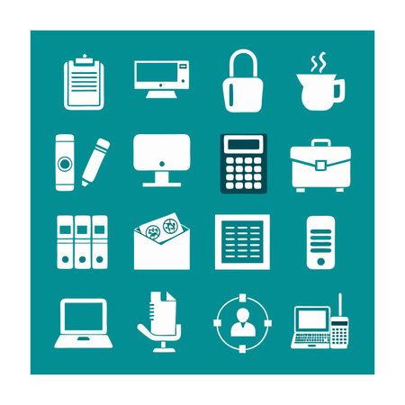 Office Equipment Icon Set Collection Vector for UI Documents Websites and Mobile Applicationsのイラスト素材