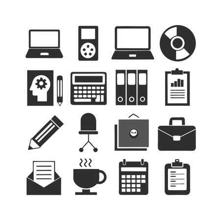 Office Equipment Icon Set Collection Vector for UI Documents Websites and Mobile Applicationsのイラスト素材