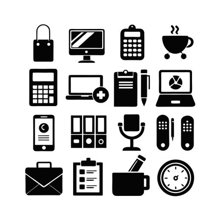 Office Equipment Icon Set Collection Vector for UI Documents Websites and Mobile Applicationsのイラスト素材