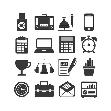 Office Equipment Icon Set Collection Vector for UI Documents Websites and Mobile Applicationsのイラスト素材