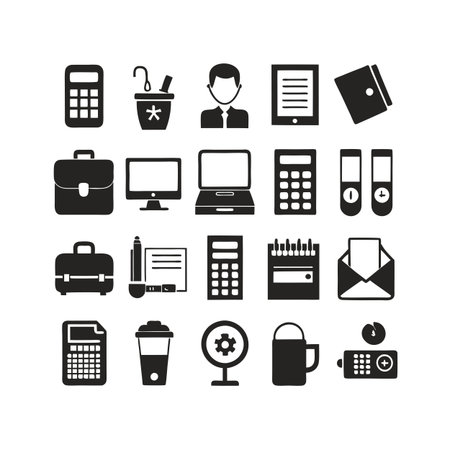 Office Equipment Icon Set Collection Vector for UI Documents Websites and Mobile Applicationsのイラスト素材