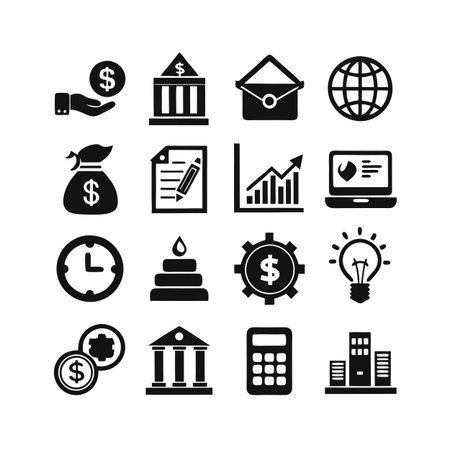 Finance and Banking Icon Set Collection Vector for UI Documents Websites and Mobile Applicationsのイラスト素材