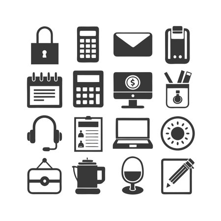 Office Equipment Icon Set Collection Vector for UI Documents Websites and Mobile Applicationsのイラスト素材