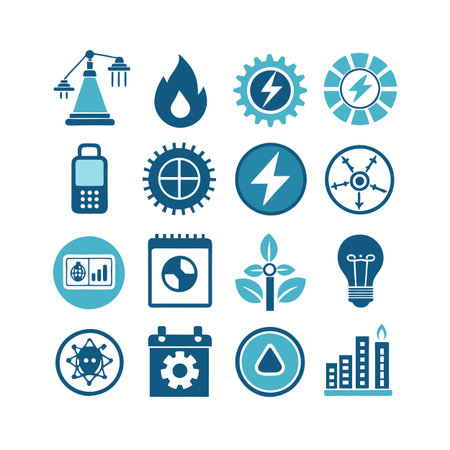 Energy and Power Icon Set Collection Vector for UI Documents Websites and Mobile Applicationsのイラスト素材