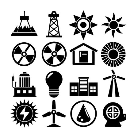 Energy and Power Icon Set Collection Vector for UI Documents Websites and Mobile Applicationsのイラスト素材