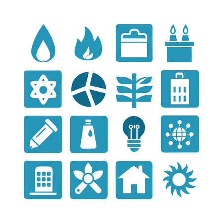 Energy and Power Icon Set Collection Vector for UI Documents Websites and Mobile Applicationsのイラスト素材