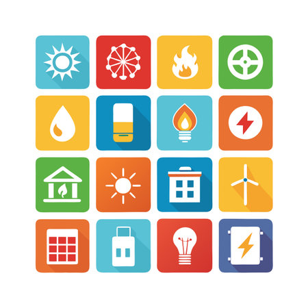 Energy and Power Icon Set Collection Vector for UI Documents Websites and Mobile Applicationsのイラスト素材