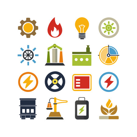 Energy and Power Icon Set Collection Vector for UI Documents Websites and Mobile Applicationsのイラスト素材