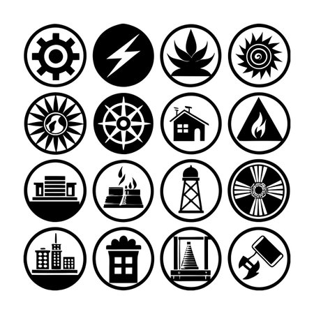 Energy and Power Icon Set Collection Vector for UI Documents Websites and Mobile Applicationsのイラスト素材