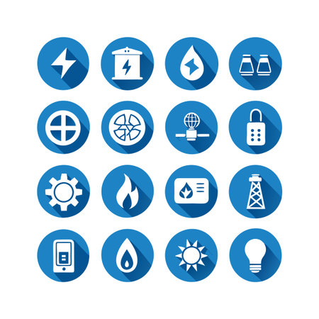Energy and Power Icon Set Collection Vector for UI Documents Websites and Mobile Applicationsのイラスト素材