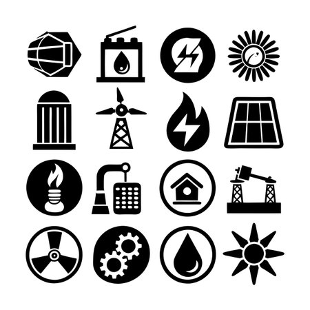 Energy and Power Icon Set Collection Vector for UI Documents Websites and Mobile Applicationsのイラスト素材